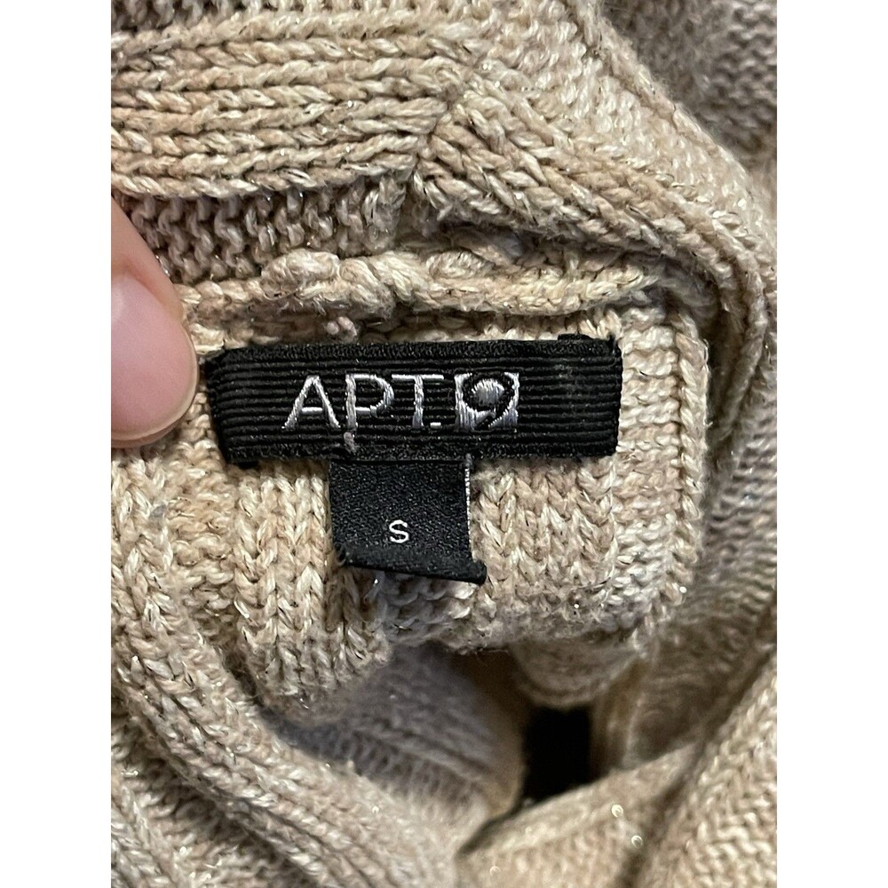 Apt 9 Women's Sweater Long Sleeve Sz Small Shimmer Ribbed Cowl Neck Ribbed Y2K - Picture 8 of 13